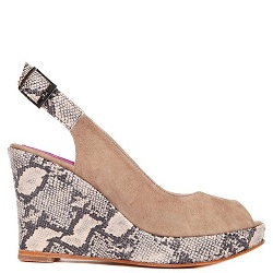 Colette Sol Wedge snake taupe